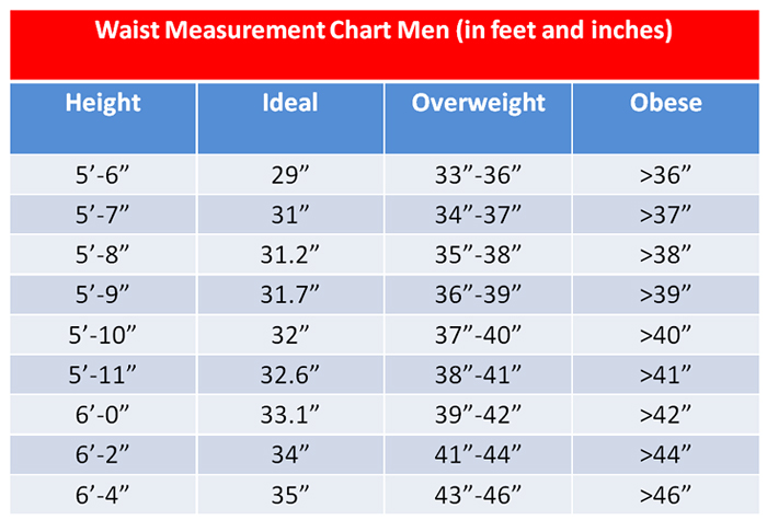 Waist Measurement Chart For Women Waist Measurement Chart For Women